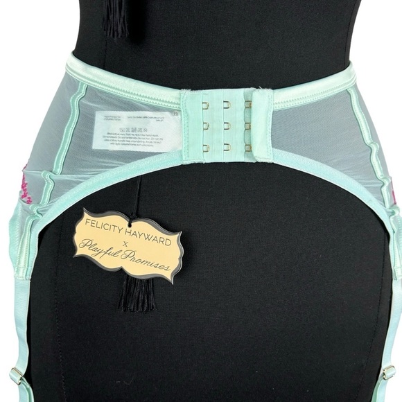 FELICITY HAYWARD LONGLINE SELF LOVE CURVE BRA GARTER BELT MINT LINGERIE SET - Picture 12 of 15